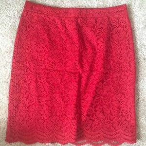 Elle Red Floral Pencil Skirt